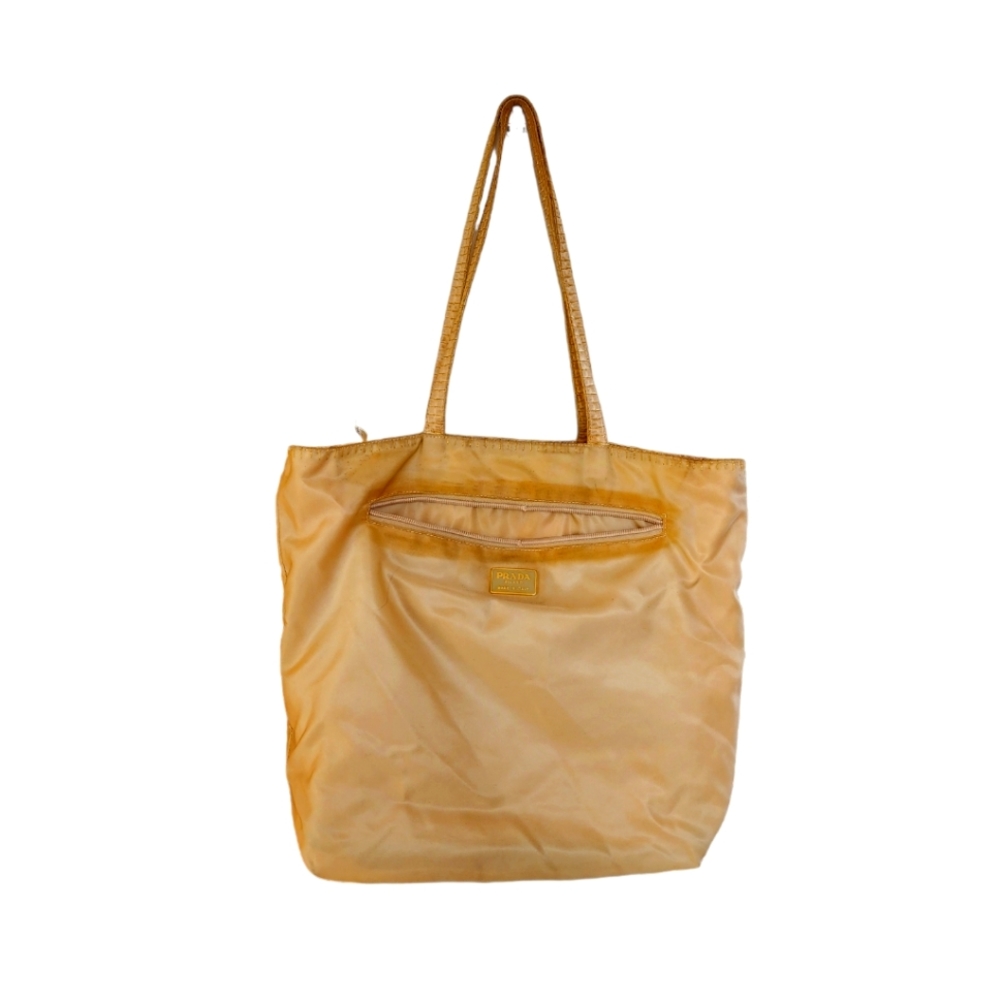 Prada Champagne Satin Tote Bag